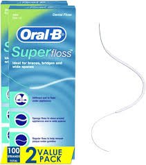 Oral-B Super Floss Mint Dental Floss for Braces Bridges